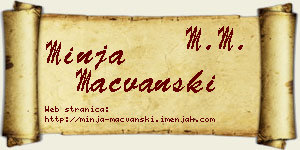 Minja Mačvanski vizit kartica